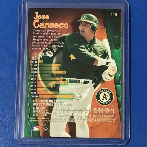 Jose Canseco #119 1997 Circa Baseball Trading Card - Picture 2 of 2